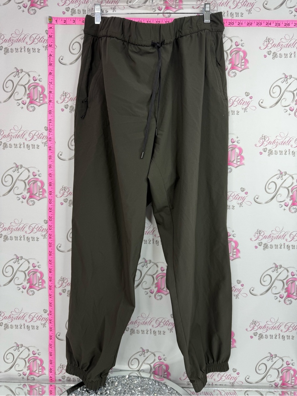 Hyba joggers pants tie up waist Olive Green Drawstring Jogger Pants
